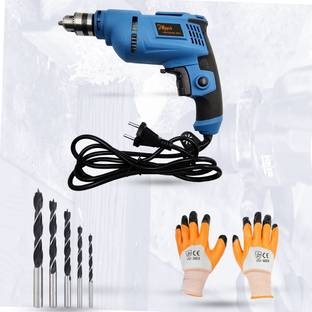 Hillgrove HGCM127M3 Power Machine with Gloves, 5Pcs Drill Bits for Making Holes in Metal/Wood/Concrete...