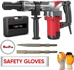 RanPra The Demolition Master-Pack: 7kg Breaker + Dual Bit & Safety Gloves Hammer Drill