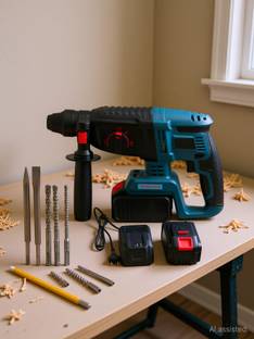 Digital Craft 21 V Rechargeable Electric 26mm Cordless Rotary Hammer Drill Machine Battery Drilling Ma...