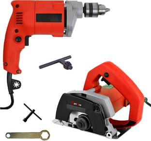RanPra COMBO OF 4INCH MARBLE CUTTER MACHINE WITH 10MM DRILL MACHINE | Hammer Drill