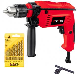 RanPra 13MM POWER DRILL MACHINE WITH 13PCS DRILL BIT SET WITH COPPER ARMATURE AND 2 MODE SELECTOR, VAR...