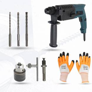 Hillgrove HGCM492M2 20mm Hammer Impact Drill Machine with Drill Chunk(13mm),SDS Adapter, Gloves,3Pcs S...