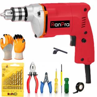 RanPra 10MM DRILL MACHINE WITH 13PCS DRILL BIT RH-437 9 KG DEMOLITION/BREAKER MACHINE HEAVY DUTY 3200 ...