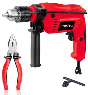 RanPra ONLY 13MM DRILL MACHINE WITH FORWARD AND REVERSE FUNCTION | 13MM DRILL | 5pc bit 13mm chuck &Ad...