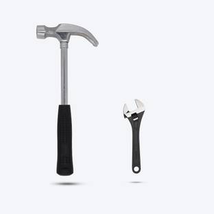 Walkers WKCB165M1 10.5 inch Household Rubber Handle Claw Hammer 8"inch Adjustable Wrench WKCB165M1 10.5 inch Household Rubber Handle Claw Hammer 8"inch Adjustable Wrench Curved Claw Hammer