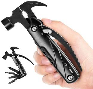 4MYL 12 in 1 Multi-Tool Hammer Mini Hammer Camping Gear Survival Multifunctional Tool Pliers, Knife, Screwdrivers, Bottle Opener, Pocket Gadget for Men Outdoor Hiking Speciality Hammer