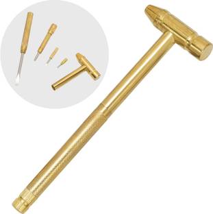 BANISTROKES 6 in 1 Mini Hardware Stainless Multifunction Hammer, Tiny Copper-Plated Hammer Medical Hammer