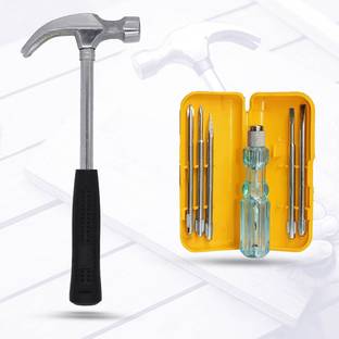 Autofledge High Quality Durable Claw Hammer with 5in1 Combination Screwdriver Curved Claw Hammer