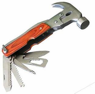 DiHAWK All In One Multi-Functional Hammer with Claw 14 in 1 Multi Utility Claw Hammer with Nylon Cover Curved Claw Hammer