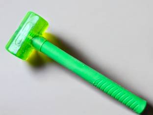 INPHATOOL Rubber Mallet Hammer with Rubber Round Head and Non-14 Slip Comfortable Grip Handle Soft Face Hammer for Tiles and Other Work (Green) Mallet