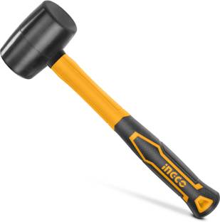 INGCO Rubber Hammer 8oz/220g, with Unique Design Fiberglass Handl, Ball Peen Hammer