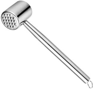 ShoppersHub PNQ 10 Inch Food Tenderizer SS Ice Breaker Hammer with Ring for Hanging Storage Speciality Hammer