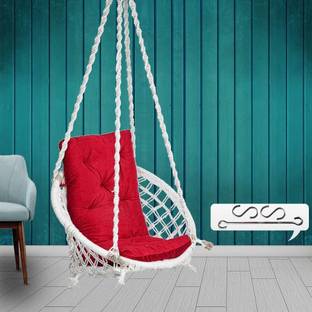 Patiofy Hanging Swing with L Shape Cushion Cotton Large Swing