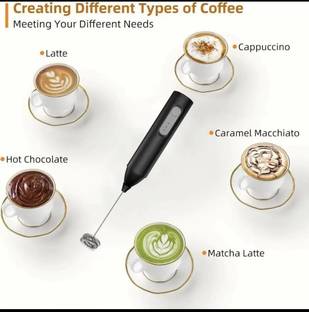 Ghoba 50 W Black Hand Blender Milk Frother USB, Coffee Beater Hand Blender