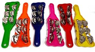 Vaasu online 6Pcs of 3 Lines First Quality Plastic Kartal/Handtal jhika Clash Cymbal