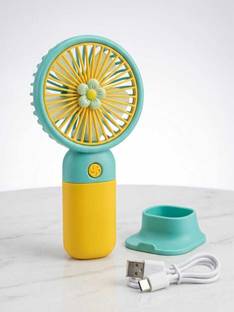 suzolight Solid Yellow, Green Hand Fan