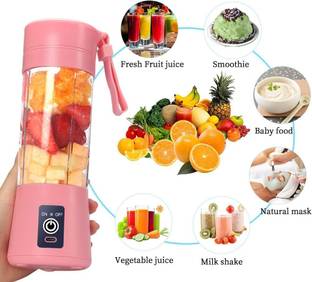R.T. Impex Latest Plastic Portable Electric Usb Juice Bottle Blender Grinder Mixer (Black) 220 W Juice...
