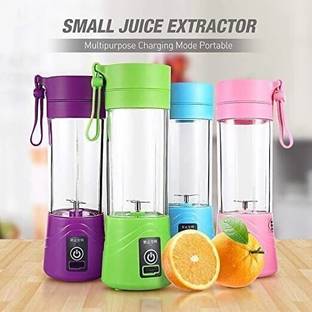 bhawani Plastic Portable Electric USB Juice Maker Juicer Bottle Blender Grinder Mixer,4 Blades Hand Ju...