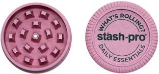 Stash-Pro Herb Grinder – Compact 2-Part Crusher with Magnetic Lid (Pink) Hand Muller Grinder