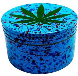 Puff Smart Sky Blue Leaf Design Large Size Each Crusher Hand Muller Grinder