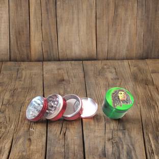 Turtulsgroup 42 mm Green Red Crusher Handmade Crusher Printed Man Face Combo Pack-2 Hand Muller Grinder