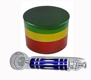 LIEU 52 mm Rasta Crusher & 3inch Metal Pipe Hand Muller Grinder