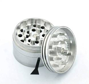 METIER 42mm Sliver Color Metal Herb Storage Grinder/Crusher with Honey Dust Filter -4 Parts (42mm) Hand Muller Grinder