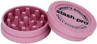 Stash-Pro Herb Grinder – Compact 2-Part Crusher with Magnetic Lid (Pink) Hand Muller Grinder