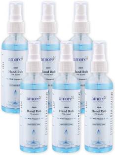 Amore Aqua Hand Rub Liquid Sanitizer Spray | Kills Germs | Keeps Hands Soft & Hygienic Hand Sanitizer Bottle + Refill