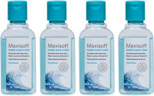 Maxisoft Sanitizer (Sea Breeze) | Aloe & Neem | Paraben Free Hand Sanitizer Bottle