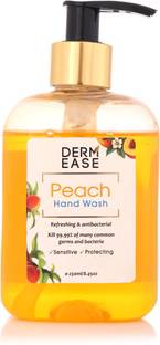 DERMEASE Hand Wash Enriched with Aloevera (100% Paraben free) With Goodness of Peach (250ML) Hand Wash Pump Dispenser
