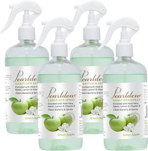 Pearldew Sanitizer Spray (Green Apple) 500 ml | Aloe & Neem | Paraben Free Sanitizer Spray Bottle
