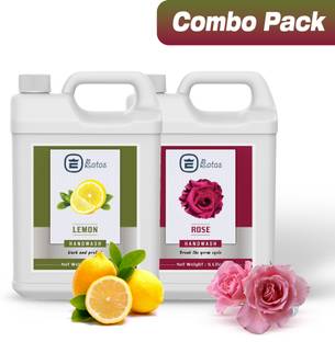 EATAS Rose HandWash Liquid Lemon HandWash (Combo of Two Fragrance)HandWash Can(2x5 L) Hand Wash Can
