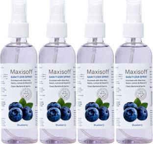 Maxisoft Sanitizer Spray (Blueberry) 120 ml | Aloe & Neem | Paraben Free Hand Sanitizer Bottle