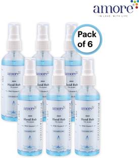 Amore Aqua Hand Rub Liquid Sanitizer Spray | Kills Germs | Keeps Hands Soft & Hygienic Hand Sanitizer Bottle + Refill