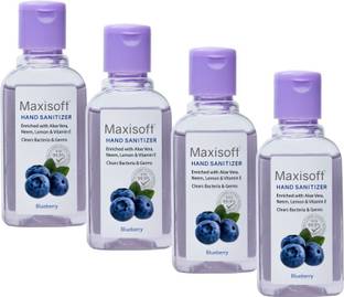 Maxisoft Sanitizer (Blueberry) | Aloe & Neem | Paraben Free  Hand Sanitizer Bottle