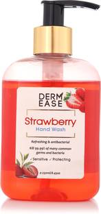 DERMEASE Hand Wash Enriched with Aloevera (100% Paraben free) With Goodness of Strawberry (250ML) Hand Wash Pump Dispenser