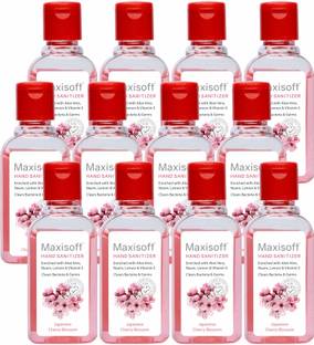 Maxisoft Sanitizer (Cherry Blossom) | Aloe & Neem | Paraben Free Hand Sanitizer Bottle
