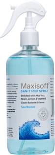 Maxisoft Sanitizer Spray (Sea Breeze) 500 ml | Aloe & Neem | Paraben Free Hand Sanitizer Bottle