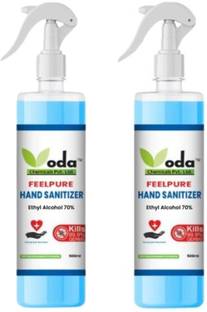 ODA FEELPURE No 1  Ethyl 70% TOP SELLING ( 2 x 500ml) Hand Sanitizer Bottle + Dispenser