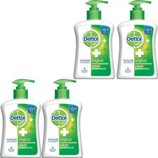 Dettol Liquid Handwash Pump - Original Pack of - 200ml x 4 Hand Wash Pump + Refill