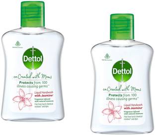 Dettol Jasmine Germ Protection Handwash Liquid Soap Fliptop, 200ml Hand Wash Bottle