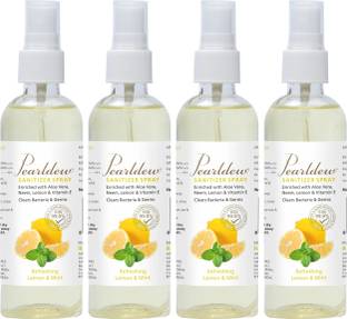 Pearldew Sanitizer Spray (Lemon & Mint) | Aloe & Neem | Paraben Free 120 ml Hand Sanitizer Bottle