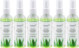 Amore Lemongrass Hand Rub Liquid Spray | Kills Germs | Keeps Hands Soft & Hygienic Hand Sanitizer Bottle + Refill