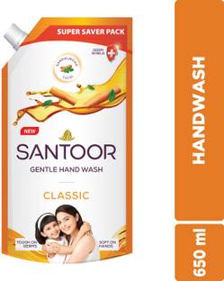 Santoor by Wipro Classic Gentle with Goodness of Sandalwood & Tulsi Hand Wash Pouch