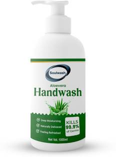 SOULWASH ALOEVERA Hand Wash|Refreshing Fragrance | Gentle & Effective Cleansing|1L Hand Wash Bottle