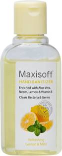 Maxisoft Sanitizer Gel (Lemon & Mint) 60 ml | Aloe & Neem | Paraben Free Hand Sanitizer Bottle