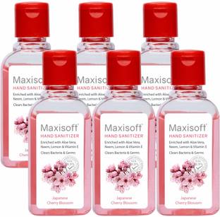 Maxisoft Sanitizer (Cherry Blossom) | Aloe & Neem | Paraben Free Hand Sanitizer Bottle