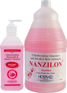 nanzilon Liquid 500 Ml & 5 Ltr. Hand Rub Pump + Refill