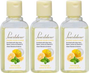 Pearldew (Lemon & Mint) | Aloe & Neem | Paraben Free 60 ml Hand Sanitizer Bottle